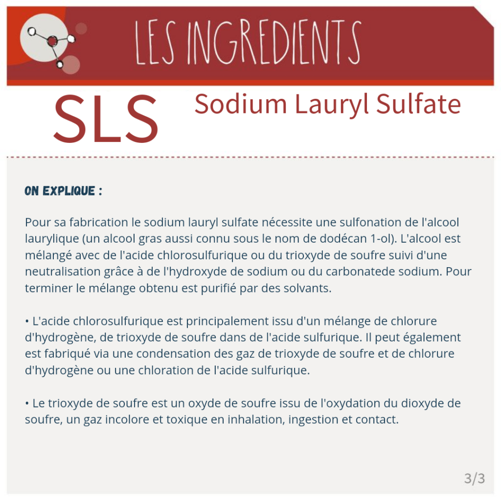 Sodium Lauryl Sulfate sls c'est quoi ?