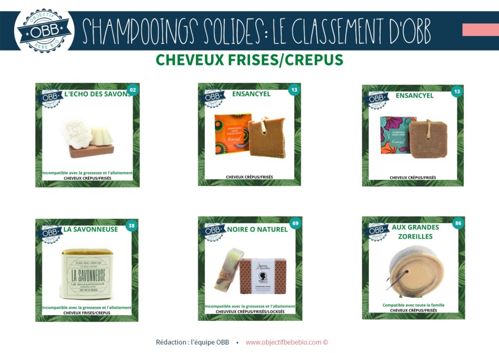 shampooings solide pour les cheveux frisés ou crépus